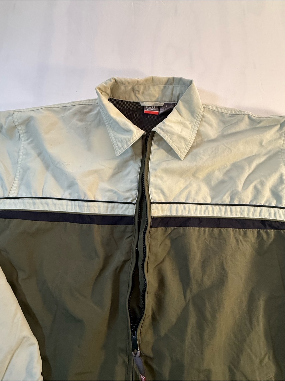 OP Olive & Cream Colorblock Zip Windbreaker - Picture 7 of 12